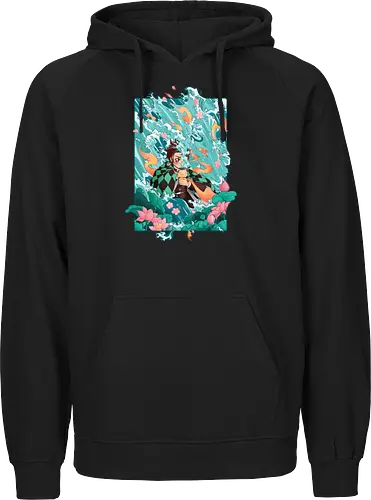 Water and Sun - tanjiro, kamado, Slayer - Fairtrade Hoodie