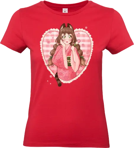 Spring Festival - sweets, japanese, dango, hanami, catgirl, kawaii, cute - Standard T-Shirt (Frauen)