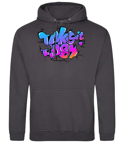 take easy  - textart, typography, calligraphy, cool, font, chill, relax, graffiti, easy, bro - Standard Hoodie