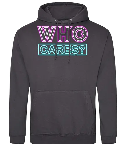 who cares - textart, typography, calligraphy, cool, font, chill, relax, graffiti, easy, bro, care - Standard Hoodie