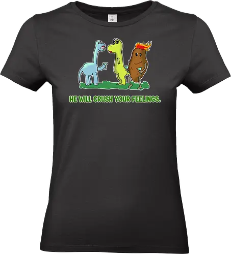 Dinosaur Feelings (Dinosaurier-Gefühle) - dinosaurier, dino, gefühle, lustig, humor, cartoon, süß, kinder, kawaii, sarkasmus, witzig, asteroid, prähistorisch, spielerisch, niedlich, jurazeit, comic, tragisch, ironie, popkultur, geek, t-rex - Standard T-Shirt (Frauen)
