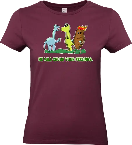 Dinosaur Feelings (Dinosaurier-Gefühle) - dinosaurier, dino, gefühle, lustig, humor, cartoon, süß, kinder, kawaii, sarkasmus, witzig, asteroid, prähistorisch, spielerisch, niedlich, jurazeit, comic, tragisch, ironie, popkultur, geek, t-rex - Standard T-Shirt (Frauen)