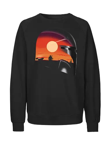A Bounty Hunter From Far Far Away - Bounty Hunter, Space Opera, tv series, pop culture, grogu, baby yoda, sci fi - Fairtrade Sweatshirt