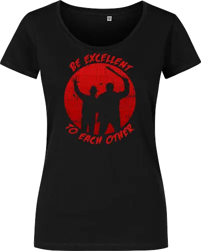 Be excellent to each other horror edition - Jason Voorhees, Freddy Krueger, horror, halloween, funny, bill and ted, movie, pop culture, 80s - Damen T-Shirt