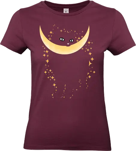 Cat Moon Stars - cats, stars, space, starry, cute - Standard T-Shirt (Frauen)