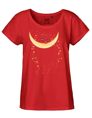Cat Moon Stars - cats, stars, space, starry, cute - Fairtrade Girl Shirt