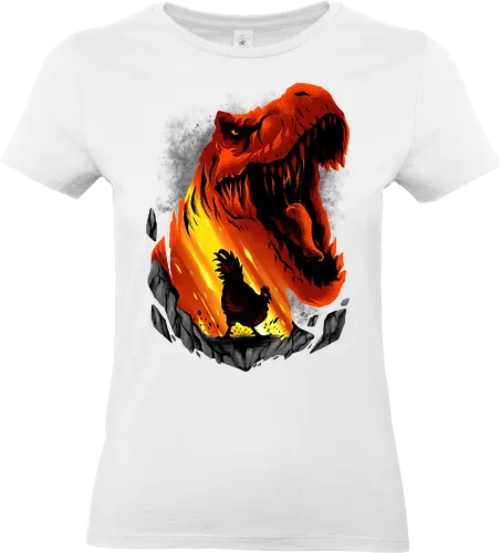 chicken dream  - dino, dinosaur, animal, beast, wild, alien, ghost, scifi, ufo, science, supranatural, chicken, trex - Standard T-Shirt (Frauen)