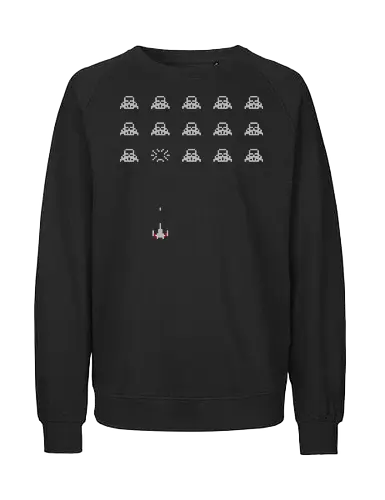 In-Vaders  - gamer, 70s, 80s, 8bit, arcade, game, games, gaming, pixel, retro, space, video game, vintage, arcade games, invaders - Fairtrade Sweatshirt