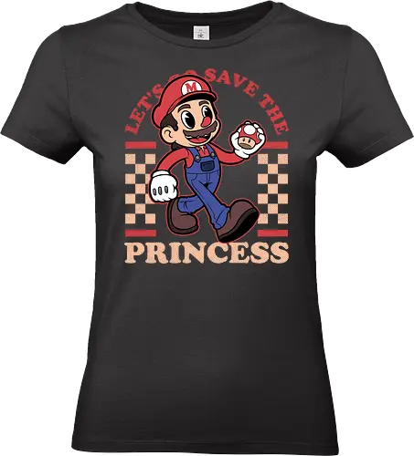 Game Mascot Mushroom Plumber - Video Games, Video Game, Game, Games, Gamer, Mascot, Retro, Vintage, Retro Vintage, Retro Gamer, Retro Cartoon, Fantasy, Adventure, Magic, Plumber, Mushroom, Mushrooms, Mushroom Kingdom, Mushroom Power, Princess, Classic - Standard T-Shirt (Frauen)