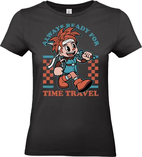 Game Mascot Time Travel Kid - Video Games, Video Game, Game, Games, Gamer, Mascot, Retro, Vintage, Retro Vintage, Retro Gamer, Retro Cartoon, Fantasy, Adventure, Magic, Time Travel, Katana, Sword, Classic - Standard T-Shirt (Frauen)
