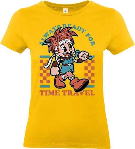 Game Mascot Time Travel Kid - Video Games, Video Game, Game, Games, Gamer, Mascot, Retro, Vintage, Retro Vintage, Retro Gamer, Retro Cartoon, Fantasy, Adventure, Magic, Time Travel, Katana, Sword, Classic - Standard T-Shirt (Frauen)