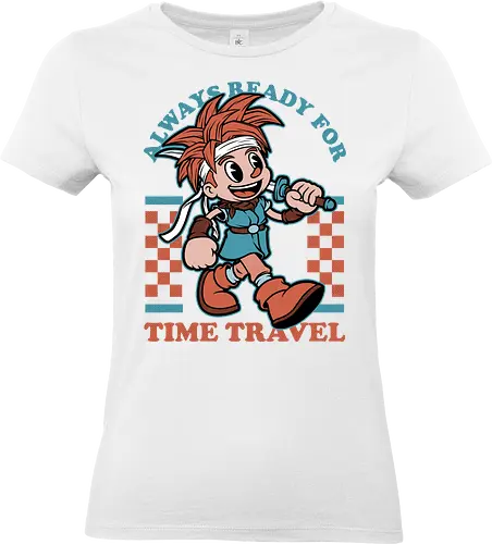 Game Mascot Time Travel Kid - Video Games, Video Game, Game, Games, Gamer, Mascot, Retro, Vintage, Retro Vintage, Retro Gamer, Retro Cartoon, Fantasy, Adventure, Magic, Time Travel, Katana, Sword, Classic - Standard T-Shirt (Frauen)