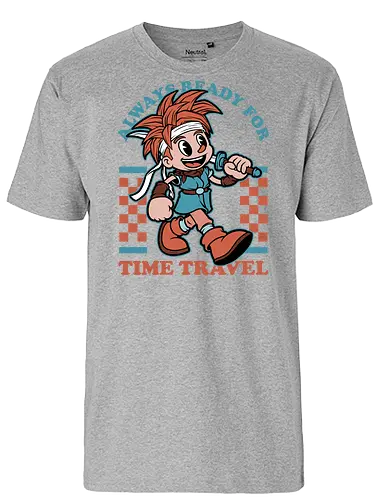 Game Mascot Time Travel Kid - Video Games, Video Game, Game, Games, Gamer, Mascot, Retro, Vintage, Retro Vintage, Retro Gamer, Retro Cartoon, Fantasy, Adventure, Magic, Time Travel, Katana, Sword, Classic - Fairtrade T-Shirt