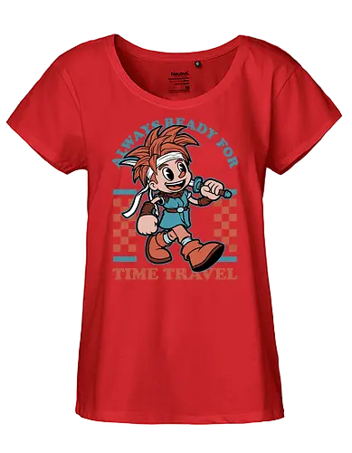 Game Mascot Time Travel Kid - Video Games, Video Game, Game, Games, Gamer, Mascot, Retro, Vintage, Retro Vintage, Retro Gamer, Retro Cartoon, Fantasy, Adventure, Magic, Time Travel, Katana, Sword, Classic - Fairtrade Girl Shirt