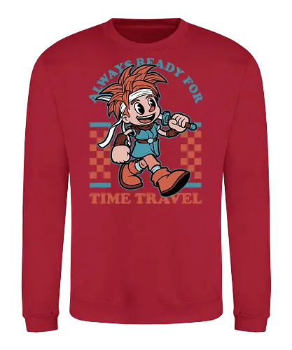 Game Mascot Time Travel Kid - Video Games, Video Game, Game, Games, Gamer, Mascot, Retro, Vintage, Retro Vintage, Retro Gamer, Retro Cartoon, Fantasy, Adventure, Magic, Time Travel, Katana, Sword, Classic - Sweatshirt