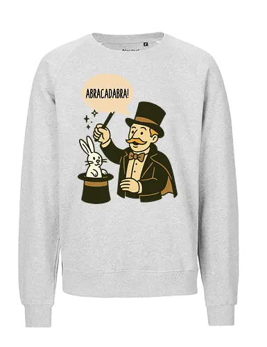abracadabra - magician, rabbit, top hat, magic trick, wand, abracadabra, whimsical, performer, vintage - Fairtrade Sweatshirt
