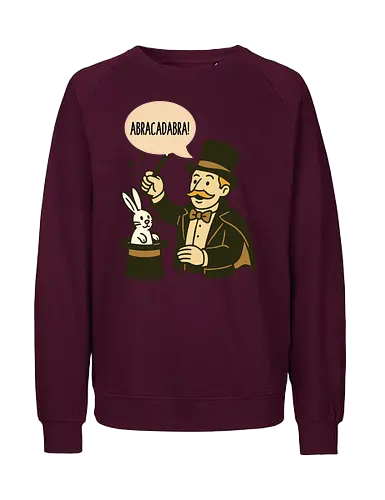 abracadabra - magician, rabbit, top hat, magic trick, wand, abracadabra, whimsical, performer, vintage - Fairtrade Sweatshirt