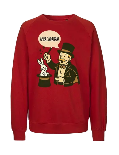 abracadabra - magician, rabbit, top hat, magic trick, wand, abracadabra, whimsical, performer, vintage - Fairtrade Sweatshirt