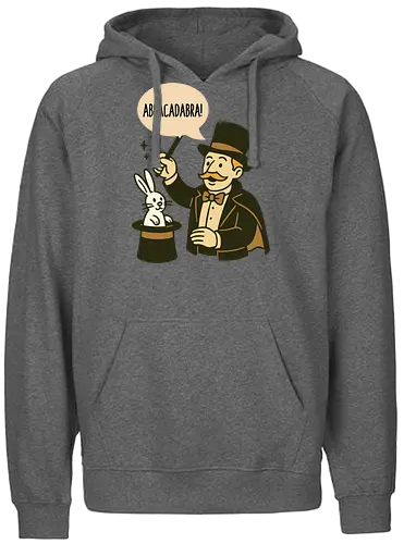 abracadabra - magician, rabbit, top hat, magic trick, wand, abracadabra, whimsical, performer, vintage - Fairtrade Hoodie