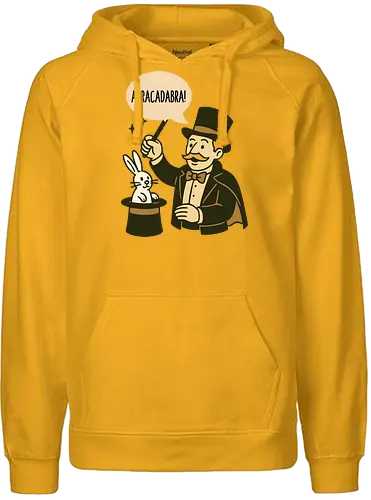 abracadabra - magician, rabbit, top hat, magic trick, wand, abracadabra, whimsical, performer, vintage - Fairtrade Hoodie