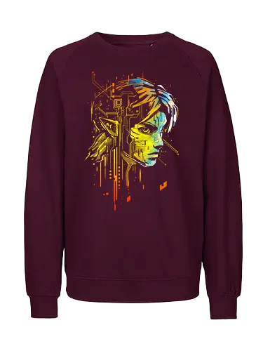 Elfic links 2 - fantasy, gaming, elf, hero of time, elfic, circuit boards, futuristic - Fairtrade Sweatshirt