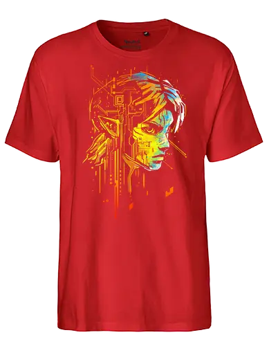 Elfic links 2 - fantasy, gaming, elf, hero of time, elfic, circuit boards, futuristic - Fairtrade T-Shirt