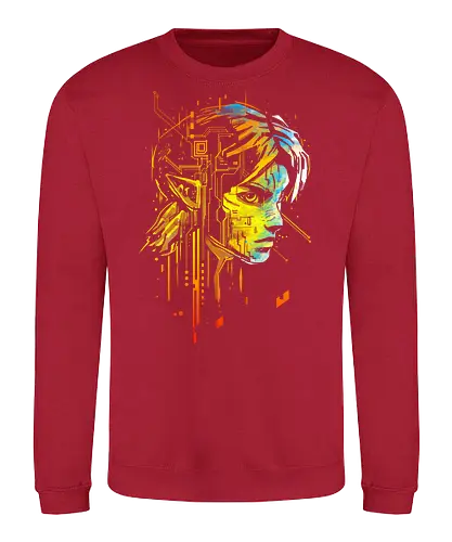 Elfic links 2 - fantasy, gaming, elf, hero of time, elfic, circuit boards, futuristic - Sweatshirt
