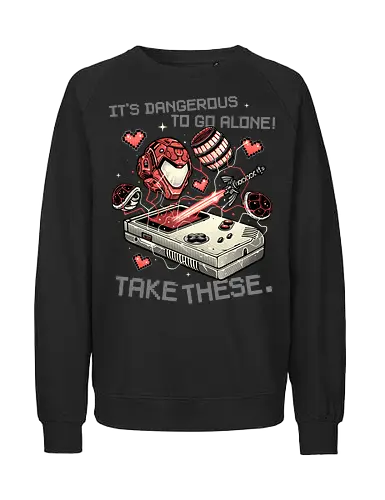 Dangerous to go alone - Gaming, gamer, retro, vintage, retro gamer, video games - Fairtrade Sweatshirt