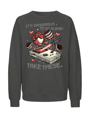Dangerous to go alone - Gaming, gamer, retro, vintage, retro gamer, video games - Fairtrade Sweatshirt