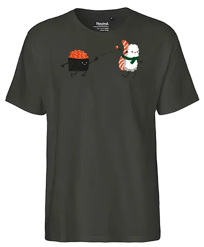 Sushi Streit - sushi, Japan, cute, kawaii, streit, humor, lustig, nigiri, food - Fairtrade T-Shirt