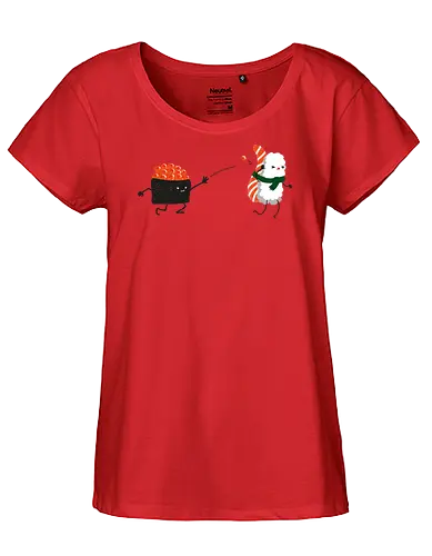 Sushi Streit - sushi, Japan, cute, kawaii, streit, humor, lustig, nigiri, food - Fairtrade Girl Shirt