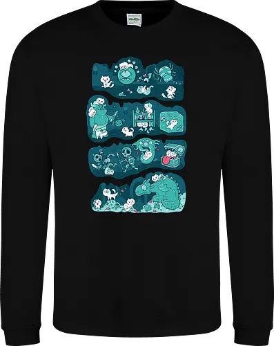 Dungeon Kittens - RPGArt, FantasyIllustration, DungeonCrawl, CuteFantasy, rpg, Pen and Paper, Katzen, fantasy katzen, Pen and paper, RPG, gaming, fantasy, D20, 20 sided dice - Sweatshirt