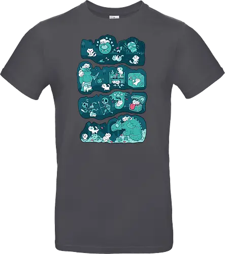 Dungeon Kittens - RPGArt, FantasyIllustration, DungeonCrawl, CuteFantasy, rpg, Pen and Paper, Katzen, fantasy katzen, Pen and paper, RPG, gaming, fantasy, D20, 20 sided dice - Standard T-Shirt