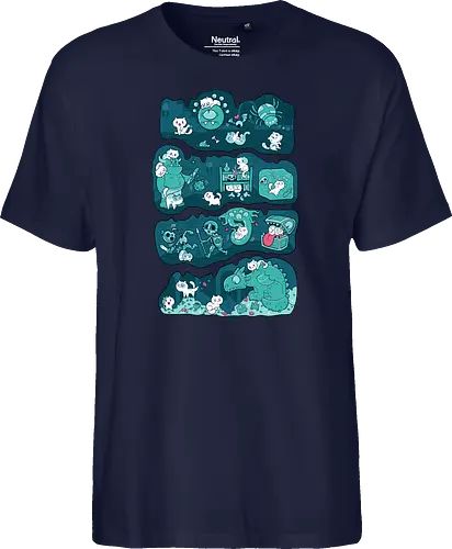 Dungeon Kittens - RPGArt, FantasyIllustration, DungeonCrawl, CuteFantasy, rpg, Pen and Paper, Katzen, fantasy katzen, Pen and paper, RPG, gaming, fantasy, D20, 20 sided dice - Fairtrade T-Shirt