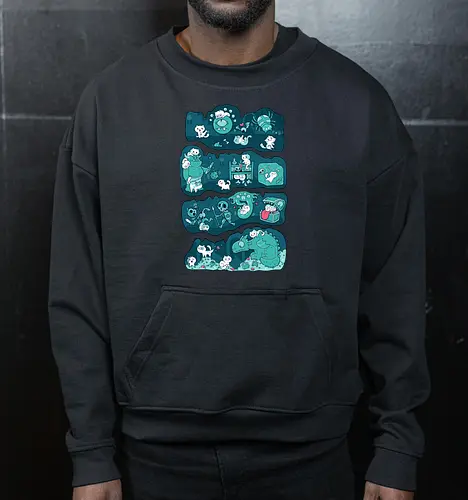 Dungeon Kittens - RPGArt, FantasyIllustration, DungeonCrawl, CuteFantasy, rpg, Pen and Paper, Katzen, fantasy katzen, Pen and paper, RPG, gaming, fantasy, D20, 20 sided dice - Cropped Sweatshirt