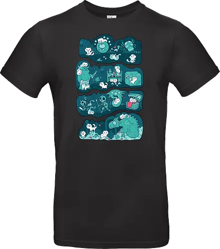 Dungeon Kittens - RPGArt, FantasyIllustration, DungeonCrawl, CuteFantasy, rpg, Pen and Paper, Katzen, fantasy katzen, Pen and paper, RPG, gaming, fantasy, D20, 20 sided dice - Standard T-Shirt