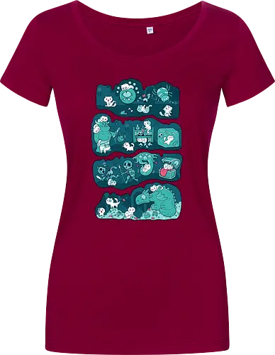 Dungeon Kittens - RPGArt, FantasyIllustration, DungeonCrawl, CuteFantasy, rpg, Pen and Paper, Katzen, fantasy katzen, Pen and paper, RPG, gaming, fantasy, D20, 20 sided dice - Damen T-Shirt
