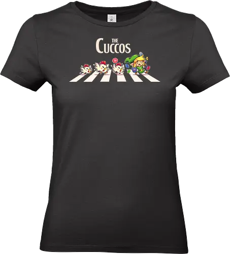 The Cuccos - rpg, games, gaming, abbey road, master sword, Hero of Time, chicken, cute, retro - Standard T-Shirt (Frauen)