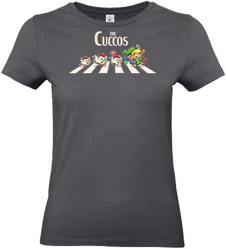 The Cuccos - rpg, games, gaming, abbey road, master sword, Hero of Time, chicken, cute, retro - Standard T-Shirt (Frauen)