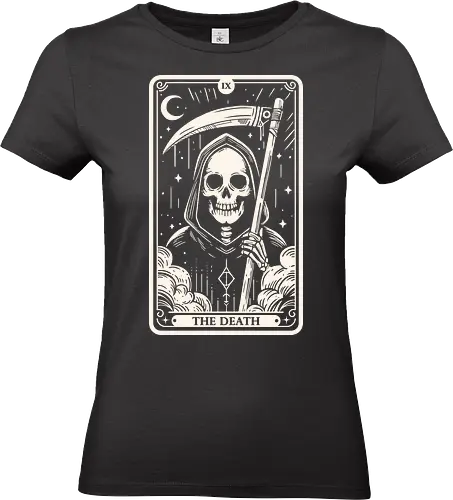 The Death Tarot Skull - tarot card, tarot, skull, bone, pop culture, horror, horror, halloween, nerd, magic, vintage, retro, mystical, black magic, magic - Standard T-Shirt (Frauen)