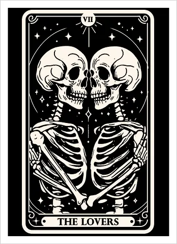 The Lovers Tarot Skull