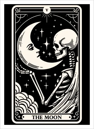 The Moon Tarot Skull