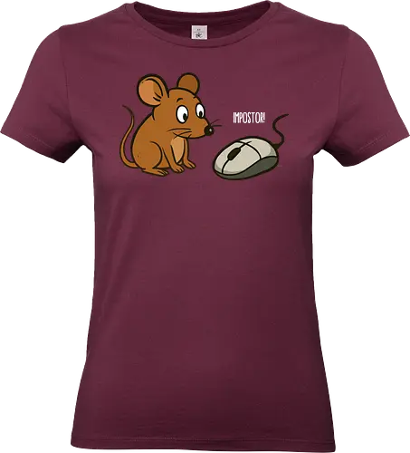  cartoon mouse - cartoon, mouse, computer mouse, humor, impostor, dark brown, whimsical, interaction, playful, digital art - Standard T-Shirt (Frauen)
