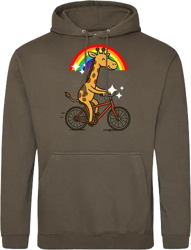 cheerful giraffe rides a bicycle