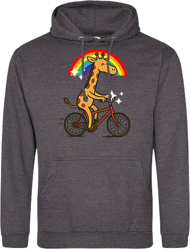  cheerful giraffe rides a bicycle
