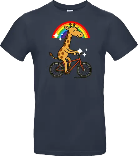  cheerful giraffe rides a bicycle