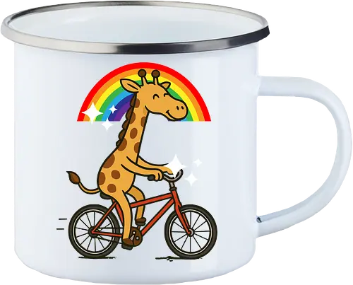  cheerful giraffe rides a bicycle
