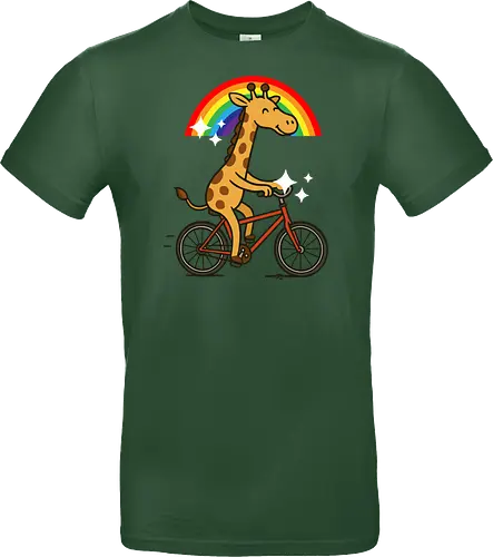  cheerful giraffe rides a bicycle