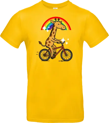  cheerful giraffe rides a bicycle