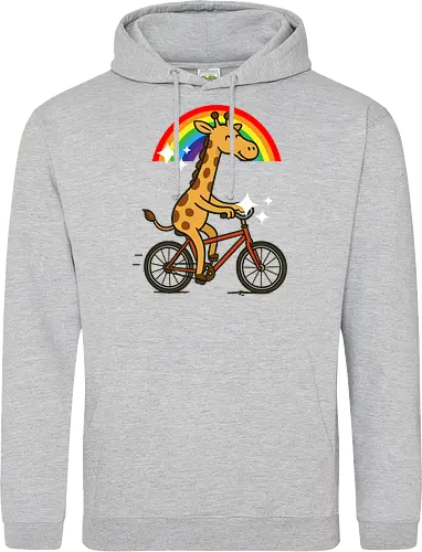  cheerful giraffe rides a bicycle